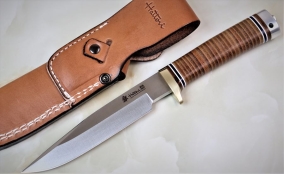 Нож с фиксированным клинком Hattori 傘 SAN Limited Edition, Basic Hunter (сер. № 7/15), AUS-8, 143мм, арт. SAN-13 - Магазин Японских кухонных туристических ножей VIP-HoReCa