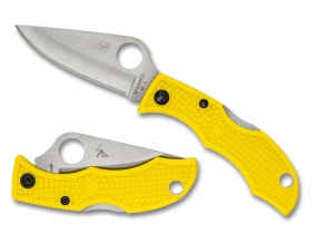 Складной нож Spyderco, серия Ladybug 3, Yellow FRN Handles, H1, Plain, арт. LYLP3 - Магазин Японских кухонных туристических ножей VIP-HoReCa