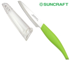 Кухонный нож Suncraft Petty 95мм (зеленый) с чехлом, арт. FC-103 - Магазин Японских кухонных туристических ножей VIP-HoReCa