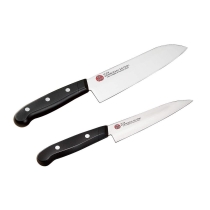 Набор кухонных ножей Shimomura, серия Kenmizaki Satomi, Santoku 165мм, Petty 135мм, арт. KZ-BJB2B - Магазин Японских кухонных туристических ножей VIP-HoReCa