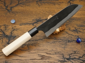 Кухонный нож Kajibee, серия Shirogami Kurouchi, Santoku 165мм, арт. KJB-W2-ST-165 - Магазин Японских кухонных туристических ножей VIP-HoReCa