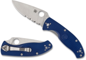 Складной нож Spyderco, серия Tenacious, Blue FRN Handles, Part Serrated, Plain, арт. C122PSBL - Магазин Японских кухонных туристических ножей VIP-HoReCa