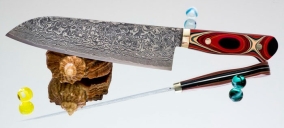 Кухонный нож Mr. Itou (Hiroo Itou), Composite Handle "Japanese Lacquer" (Составная ручка), R2, Santoku 185мм, арт. Mi-Sa91 - Магазин Японских кухонных туристических ножей VIP-HoReCa