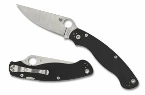 Складной нож Spyderco, серия Military, Black G-10 Handles, CPM S30V, Plain, арт. C36GP2 - Магазин Японских кухонных туристических ножей VIP-HoReCa