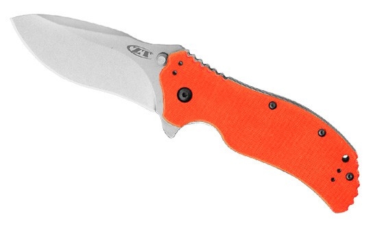 Складной нож Zero Tolerance StoneWash Orange Handle, арт. K0350OR