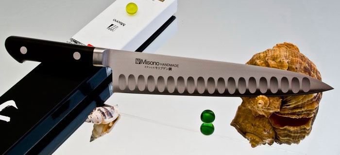 Кухонный нож Misono, серия  Molibden Stee с проточкой, Gyuto 240мм, арт. MSP563