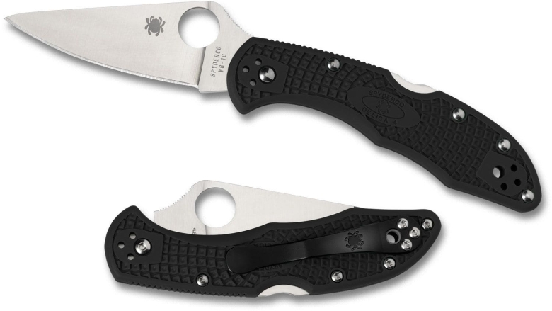 Складной нож Spyderco, серия Delica 4, Flat Ground, Black FRN Handles, VG-10, Plain, арт. C11FPBK