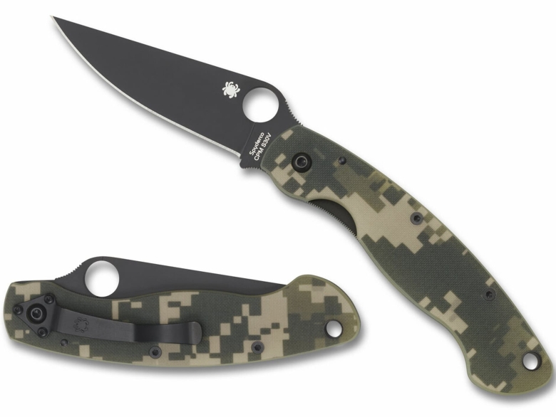 Складной нож Spyderco, серия Military, Digital Camo G-10 Handles, CPM S30V, Black Blade, Plain, арт. C36GPCMOBK