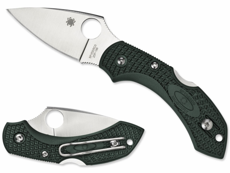 Складной нож Spyderco, серия Dragonfly 2, British Racing Green FRN Handle, ZDP-189, Plain, арт. C28PGRE2