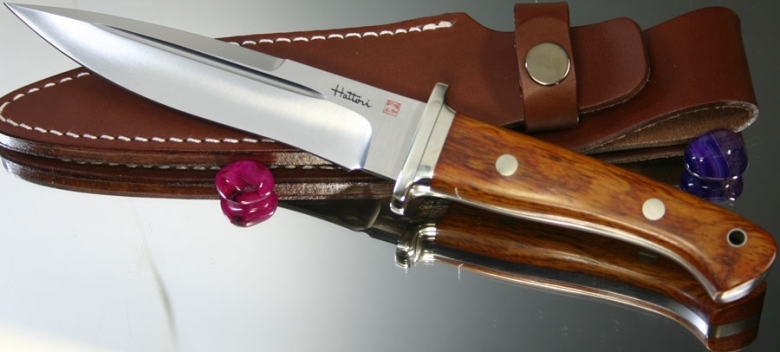 Нож с фиксированным клинком Hattori Fighters Cocobolo Handle, AUS-8, 156мм, арт. FT-100C