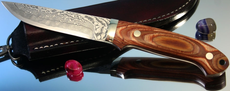 Нож с фиксированным клинком Mr. Itou (Hiroo Itou), Utility Camper's Knife, Brown Staminawood Hanlde (Стабилизированная древесина), R-2, 115мм, арт. IT-645