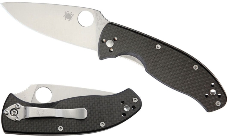 Складной нож Spyderco, серия Tenacious, Black Carbon Fiber Handles, 8Cr13MoV, Plain, арт. C122CFP