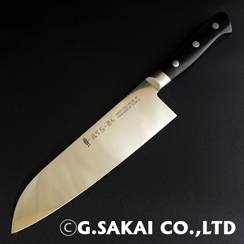 Кухонный нож G.Sakai, серия ATS-34, Santoku 180мм, арт. 10813