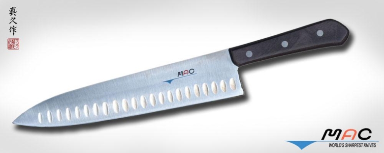 Кухонный нож MAC, серия Chef, Chef With Dimples 255мм (с проточкой), арт. TH-100