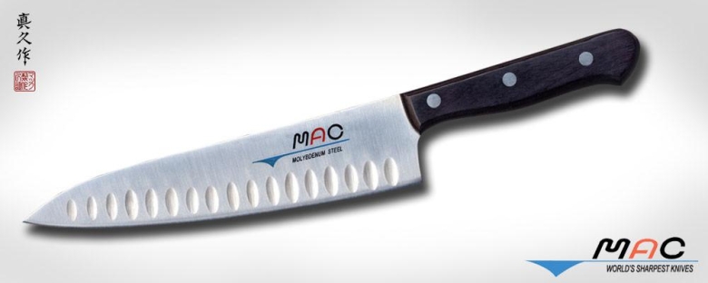Кухонный нож MAC, серия Chef, Chef With Dimples 200мм (с проточкой), арт. TH-80