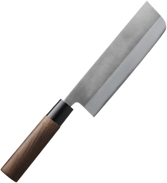 Кухонный нож Gihei-hamono, серия Aogami#2 нерж. обкладки (японская ручка), Nakiri 165мм, арт. GAN-N16J