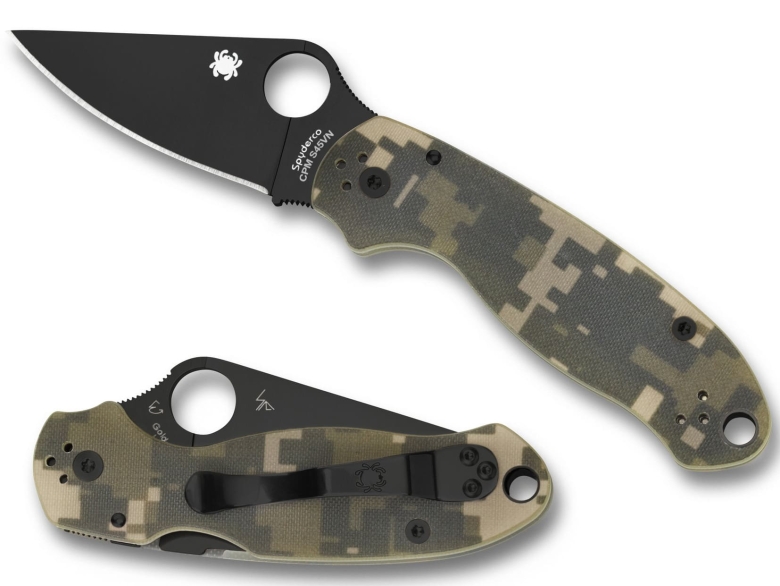 Складной нож Spyderco, серия Para 3, Digital Camo G-10 Handles, CPM S30V, Black Blade, Plain, арт. C223GPCMOBK