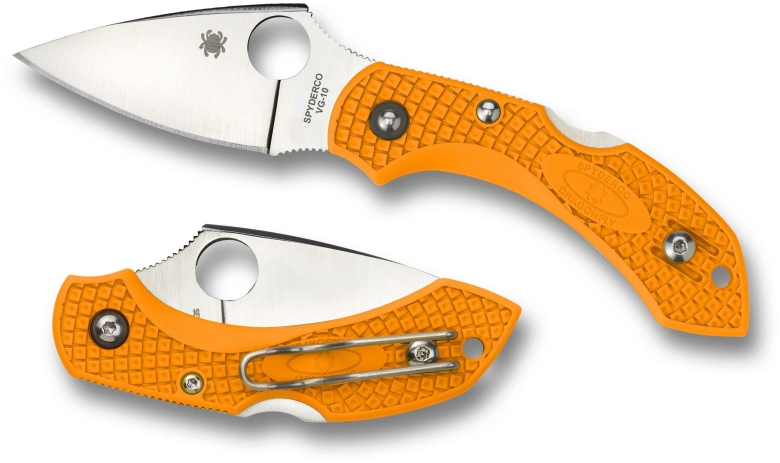 Складной нож Spyderco, серия Dragonfly 2, Orange FRN Handle, VG-10, Plain, арт. C28POR2