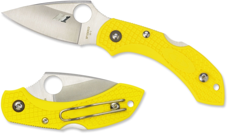 Складной нож Spyderco, серия Dragonfly 2, Yellow FRN Handle, H1, Plain, арт. C28PYL2