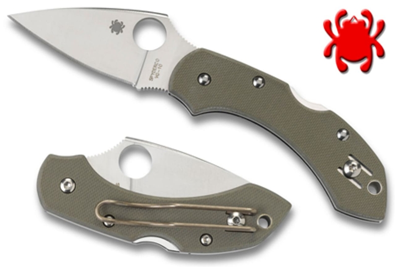 Складной нож Spyderco, серия Dragonfly, Foliage green G-10 Handle, VG-10, Plain, арт. C28GPFG