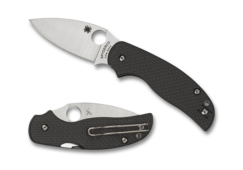 Складной нож Spyderco, серия Sage 5, Carbon Fiber Handles, CPM S30V, Plain, арт. C123CFPCL