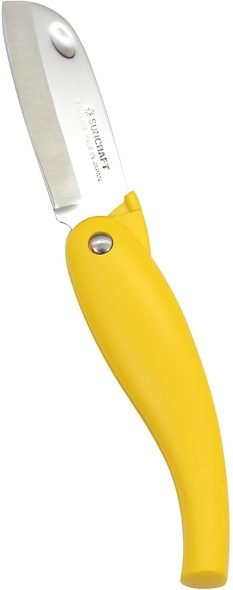 Складной кухонный нож Suncraft Petty 70мм (желтый), арт. FC-104
