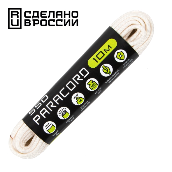 Паракорд Cord 550 (Paracord Cord 550), White (Белый), 10м., арт. Cord_56937