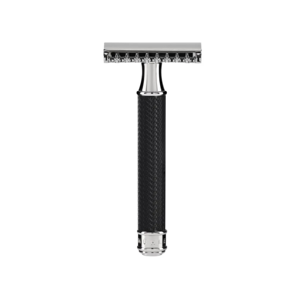 Бритва т-образная MUEHLE TRADITIONALl, модель R 41, черный хром, открытая гребенка, арт.  R 41 BLACK