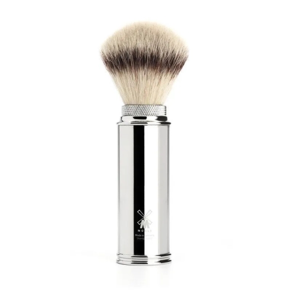 Дорожный помазок MUEHLE, фибра высшей категории Silvertip, размер M, хром, арт. 31 M 20