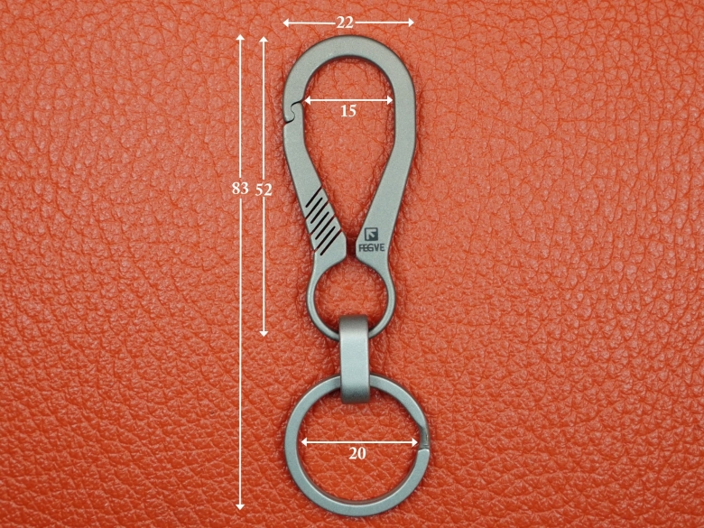 Карабин с соединительным кольцом из титана (заводное кольцо из нержавеющей стали) VipXHoReCa, арт. VH12089