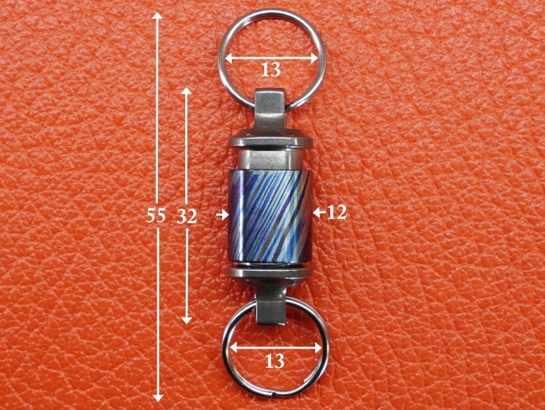 Карабин из титана разъемный вращающийся Mokume (кольца из нержавеющей стали) VipXHoReCa, арт. VH12063